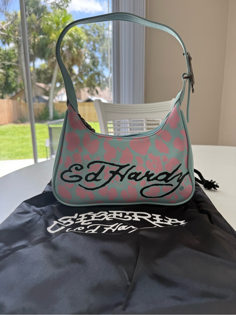 RARE Ed Hardy x Siberia Hills Baby Blue Shoulder Bag 💙